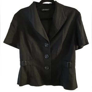 Studio One Vintage Black Short Sleeved Suit Top